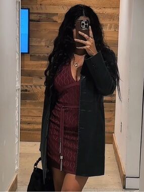 Women's Kenneth Cole Leather Coat